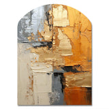 Gold Grey Gleaming Geometry XV - Asymmetric Metal Wall Art