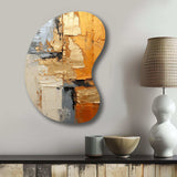 Gold Grey Gleaming Geometry XV - Asymmetric Metal Wall Art