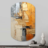 Gold Grey Gleaming Geometry XV - Asymmetric Metal Wall Art