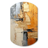 Gold Grey Gleaming Geometry XV - Asymmetric Metal Wall Art