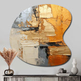 Gold Grey Gleaming Geometry XV - Asymmetric Metal Wall Art