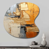 Gold Grey Gleaming Geometry XV - Asymmetric Metal Wall Art