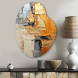 Gold Grey Gleaming Geometry XV - Asymmetric Metal Wall Art