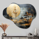 Gold Grey Golden Gleam I - Asymmetric Metal Wall Art