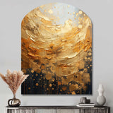 Gold Grey Golden Gleam II - Asymmetric Metal Wall Art