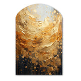 Gold Grey Golden Gleam II - Asymmetric Metal Wall Art