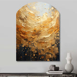 Gold Grey Golden Gleam II - Asymmetric Metal Wall Art