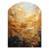 Gold Grey Golden Gleam II - Asymmetric Metal Wall Art