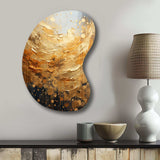 Gold Grey Golden Gleam II - Asymmetric Metal Wall Art