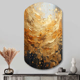 Gold Grey Golden Gleam II - Asymmetric Metal Wall Art