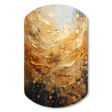 Gold Grey Golden Gleam II - Asymmetric Metal Wall Art