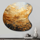 Gold Grey Golden Gleam II - Asymmetric Metal Wall Art