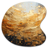 Gold Grey Golden Gleam II - Asymmetric Metal Wall Art