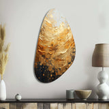 Gold Grey Golden Gleam II - Asymmetric Metal Wall Art