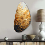 Gold Grey Golden Gleam II - Asymmetric Metal Wall Art