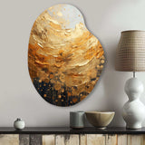 Gold Grey Golden Gleam II - Asymmetric Metal Wall Art