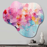 Pink Blue Pastel Patchwork - Asymmetric Metal Wall Art