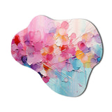 Pink Blue Pastel Patchwork - Asymmetric Metal Wall Art