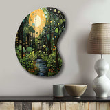 Green Yellow Urban Jungle I - Asymmetric Metal Wall Art