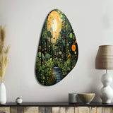 Green Yellow Urban Jungle I - Asymmetric Metal Wall Art