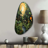 Green Yellow Urban Jungle I - Asymmetric Metal Wall Art