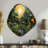 Green Yellow Urban Jungle I - Asymmetric Metal Wall Art