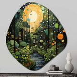 Green Yellow Urban Jungle I - Asymmetric Metal Wall Art