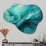 Turquoise Tranquility V - Asymmetric Metal Wall Art