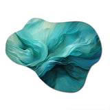 Turquoise Tranquility V - Asymmetric Metal Wall Art