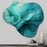 Turquoise Tranquility V - Asymmetric Metal Wall Art