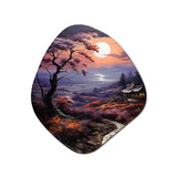 Countryside Crimson Dusk Landscape I - Asymmetric Metal Wall Art