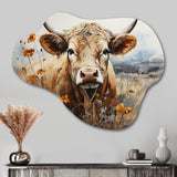 Cow In The Meadow III - Asymmetric Metal Wall Art