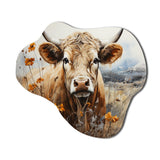 Cow In The Meadow III - Asymmetric Metal Wall Art