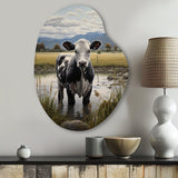 Cow Solitude II - Asymmetric Metal Wall Art