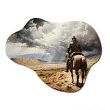 Cowboy Calm Before The Storm - Asymmetric Metal Wall Art