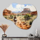 Cowboy Dusty Trails I - Asymmetric Metal Wall Art