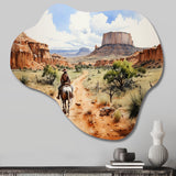 Cowboy Dusty Trails I - Asymmetric Metal Wall Art