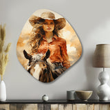 Cowboy Sunset Roundup Cowboys - Asymmetric Metal Wall Art