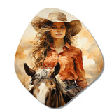 Cowboy Sunset Roundup Cowboys - Asymmetric Metal Wall Art