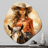 Cowboy Sunset Roundup Cowboys - Asymmetric Metal Wall Art