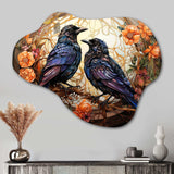 Crow Enchanted Monarchs - Asymmetric Metal Wall Art