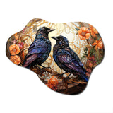 Crow Enchanted Monarchs - Asymmetric Metal Wall Art