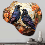 Crow Enchanted Monarchs - Asymmetric Metal Wall Art