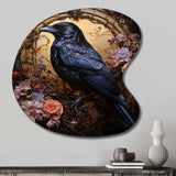 Crow Opulent Oath - Asymmetric Metal Wall Art