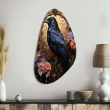 Crow Opulent Oath - Asymmetric Metal Wall Art