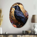 Crow Opulent Oath - Asymmetric Metal Wall Art