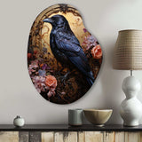 Crow Opulent Oath - Asymmetric Metal Wall Art