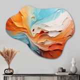 Teal Orange Bold Abstract Flow Collage I - Asymmetric Metal Wall Art