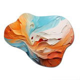 Teal Orange Bold Abstract Flow Collage I - Asymmetric Metal Wall Art