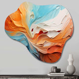 Teal Orange Bold Abstract Flow Collage I - Asymmetric Metal Wall Art